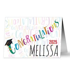 Colorful Congratulations Personalized Graduation Greeting Card - 24418