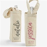 Personalized Wine Tote Bags - Scripty Style - 24449