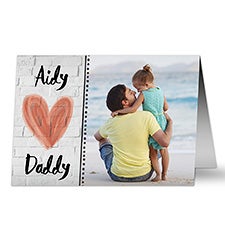 I Heart Daddy Personalized Fathers Day Photo Greeting Card - 24460
