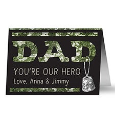 Dad Military Hero Personalized Father's Day Greeting Card - 24463