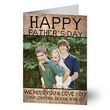 Wooden Personalized Fathers Day Photo Greeting Card - 24464