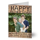 Wooden Personalized Father's Day Photo Greeting Card - 24464