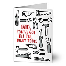 All the Right Tools Personalized Fathers Day Greeting Card - 24465