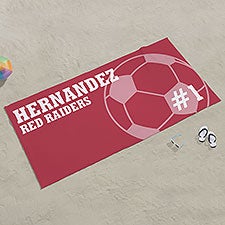 Soccer Personalized Beach Towel - 24471