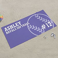 Softball Personalized Beach Towel - 24478