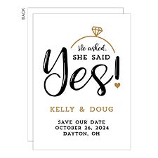 She Said Yes Personalized Wedding Save the Date Cards & Magnets - 24482