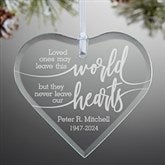 Personalized Glass Heart Memorial Ornament - Never Leave Our Hearts - 24502