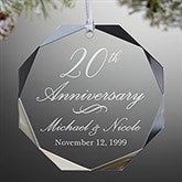 Anniversary Premium Engraved Glass Ornament - 24505