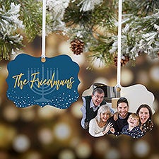 Hanukkah Wishes Personalized Photo Ornament - 24509