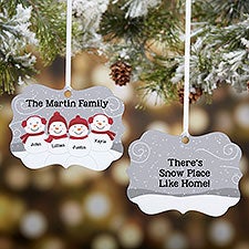Snowman Family Personalized Metal Ornament - 24510