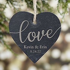 Engraved Love Slate Couples Christmas Ornament - 24511