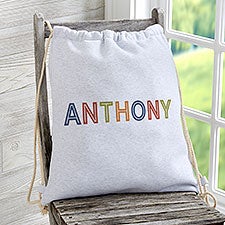 Boys Colorful Name Personalized Sweatshirt Drawstring Bag - 24526