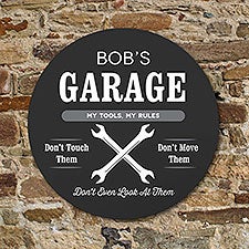 His Place Personalized Round Wood Man Cave Signs - 24537