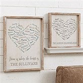 Personalized Wall Art With Names - Rustic Farmhouse Heart - 24548