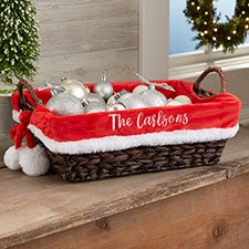 Santa Embroidered Christmas Basket Liner - 24561