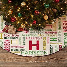 Repeating Name Personalized Christmas Tree Skirt - 24577