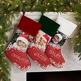 Snowflake Personalized Photo Christmas Stockings - 24586