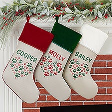 Paws On My Heart Personalized Dog Christmas Stockings - 24590