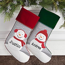 Snowman Family Personalized Christmas Stockings - 24594