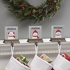 Snowman Family Character Personalized Stocking Holders - 24596