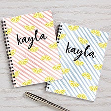 Striped Lemons Personalized Mini Notebooks - Set of 2 - 24632