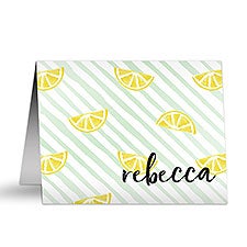 Striped Lemons Personalized Note Cards - 24647