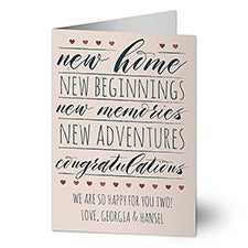New Home, New Beginnings Personalized Greeting Card - 24673