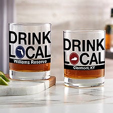 Personalized Drink Local Whiskey Glasses  - 24701