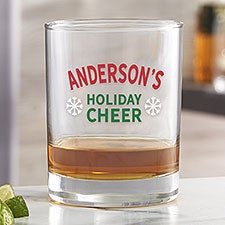 Holiday Cheer Personalized Printed Whiskey Glass - 24723