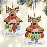 Christmas Lights Reindeer Personalized Family Ornaments - 24771