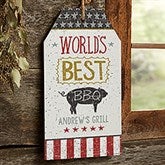 World's Best BBQ Personalized Wooden Wall Tag Sign - 24805