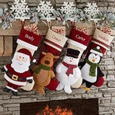 Cheerful Holiday Personalized Christmas Stockings - 24806