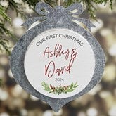 First Christmas Personalized Galvanized Wedding Ornament - 24810