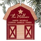 Christmas Barn Personalized Wood Ornaments - 24813