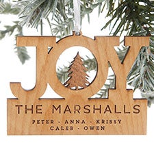 Family Joy Personalized Wood Christmas Ornaments - 24814