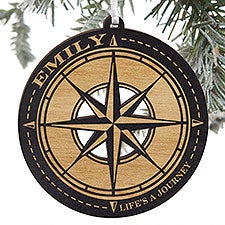 Custom Engraved Wooden Compass Christmas Ornaments - 24816