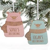 Baby Bear Personalized Wood Christmas Ornaments - 24818