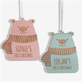 Baby Bear Personalized Wood Christmas Ornaments - 24818