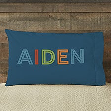 Boys Colorful Name Personalized Pillowcases for Kids - 24819