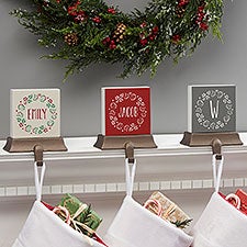 Christmas Wreath Personalized Stocking Holders - 24824