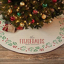 Christmas Wreath Personalized Christmas Tree Skirt - 24825