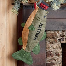 Fishing Enthusiast Personalized Fish Christmas Stocking - 24827
