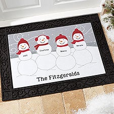 Snowman Family Personalized Christmas Doormats - 24839
