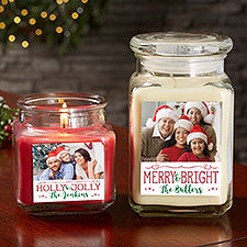 Holiday Phrases Personalized Photo Christmas Candles - 24846