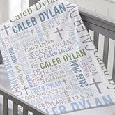 Baby Boy's Christening Day Personalized Baby Blankets - 24848