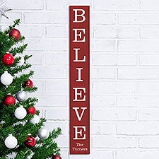 Believe Personalized Christmas Wooden Sign - 24884