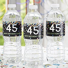Birthday Confetti Personalized Water Bottle Labels - 24905