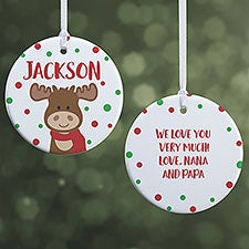 Personalized Kids Ornaments - Christmas Moose - 24931