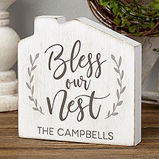 Bless Our Nest Personalized House Shelf Block - 24957