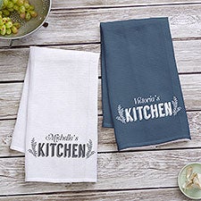 Her Kitchen Personalized Waffle Weave Kitchen Towel - 24966